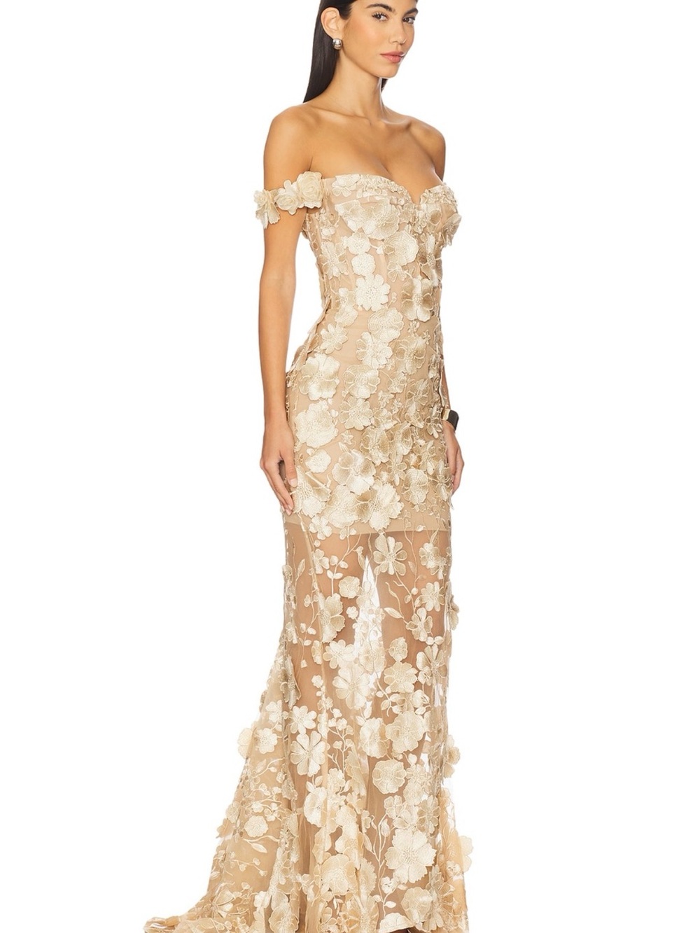 Bronx and Banco Jasmine 3D Floral Gown Size Sm - Picture 4 of 12